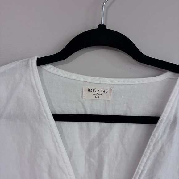 HARLY JAE PAYSANNE MINI LINEN DRESS - WHITE - Picture 5 of 7